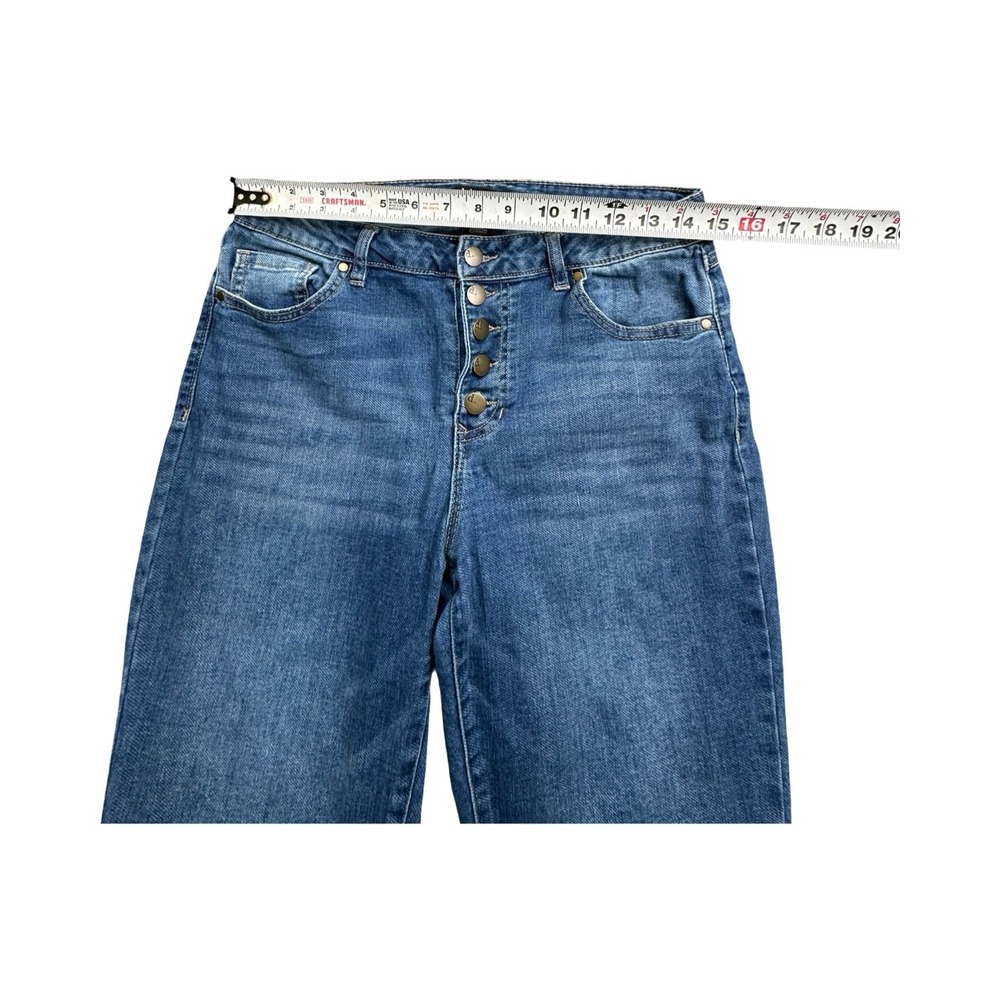 d.jeans Straight Leg Womens 12 Blue Button Fly Stretch Medium Wash Denim Pants - Picture 5 of 12